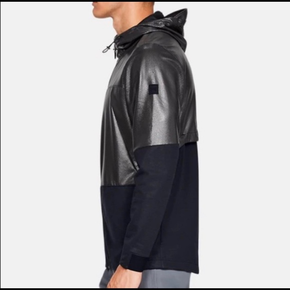 ⭐️HOST PICK⭐️NWT Men Medium UA Hybrid Windbreaker Jacket Black - Picture 4 of 7